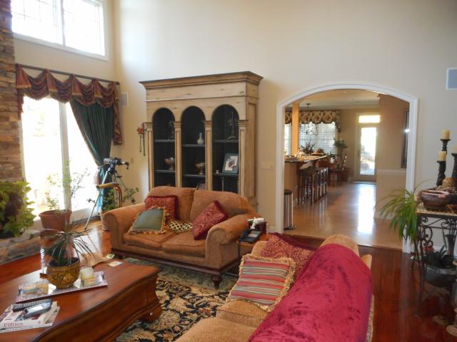 Great Room With African Hardwood Flooring