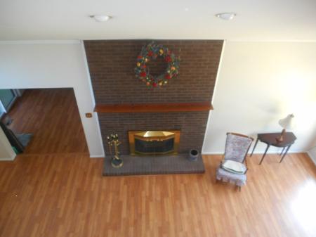 WOOD BURNING TWO SIDED FIREPLACE