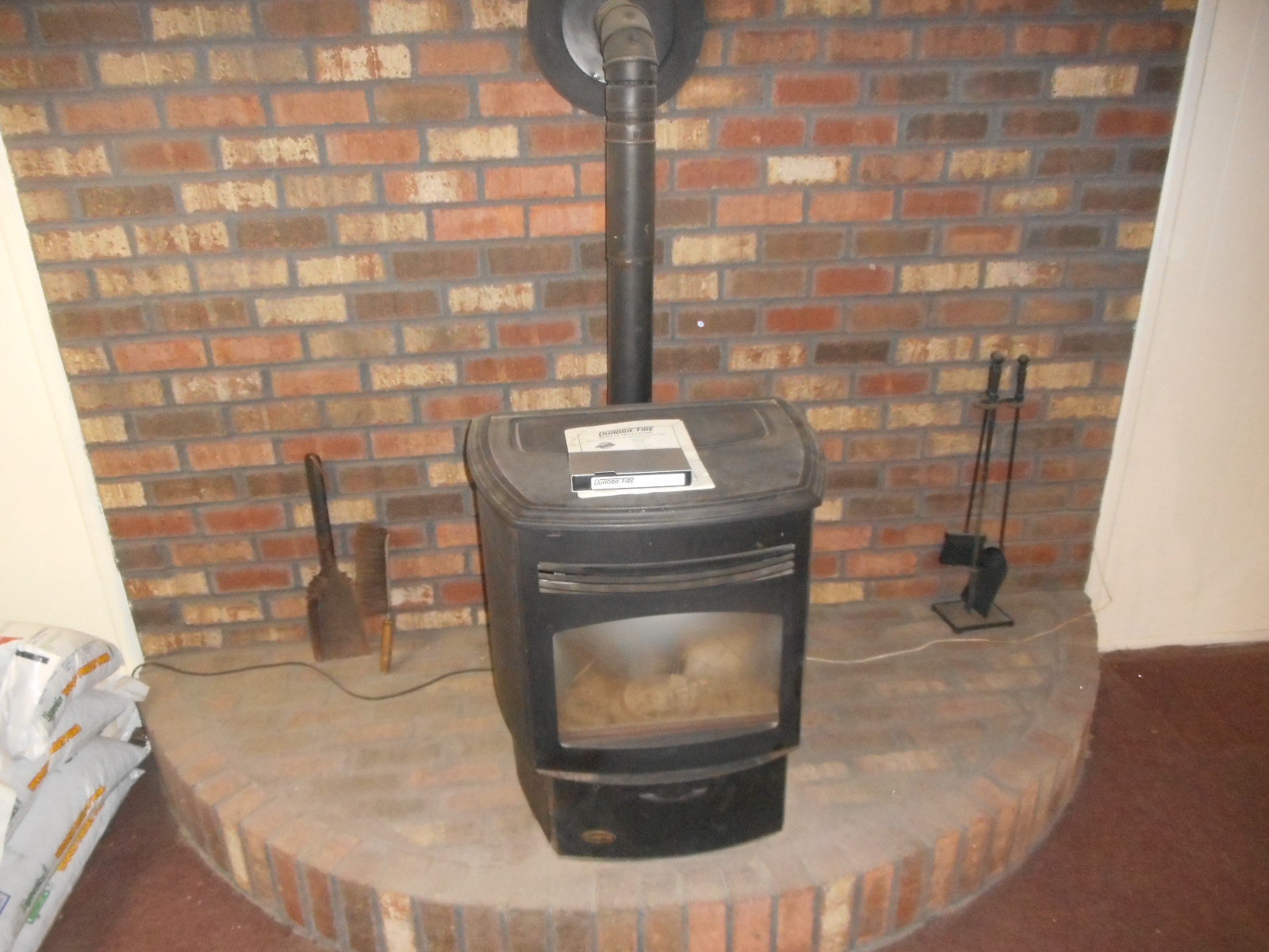 PELLET STOVE IN LOWER LEVEL
