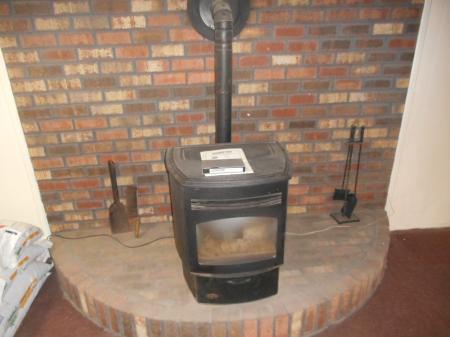 PELLET STOVE IN LOWER LEVEL