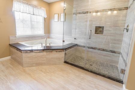 Master Bathroom Has New Tile And Shower